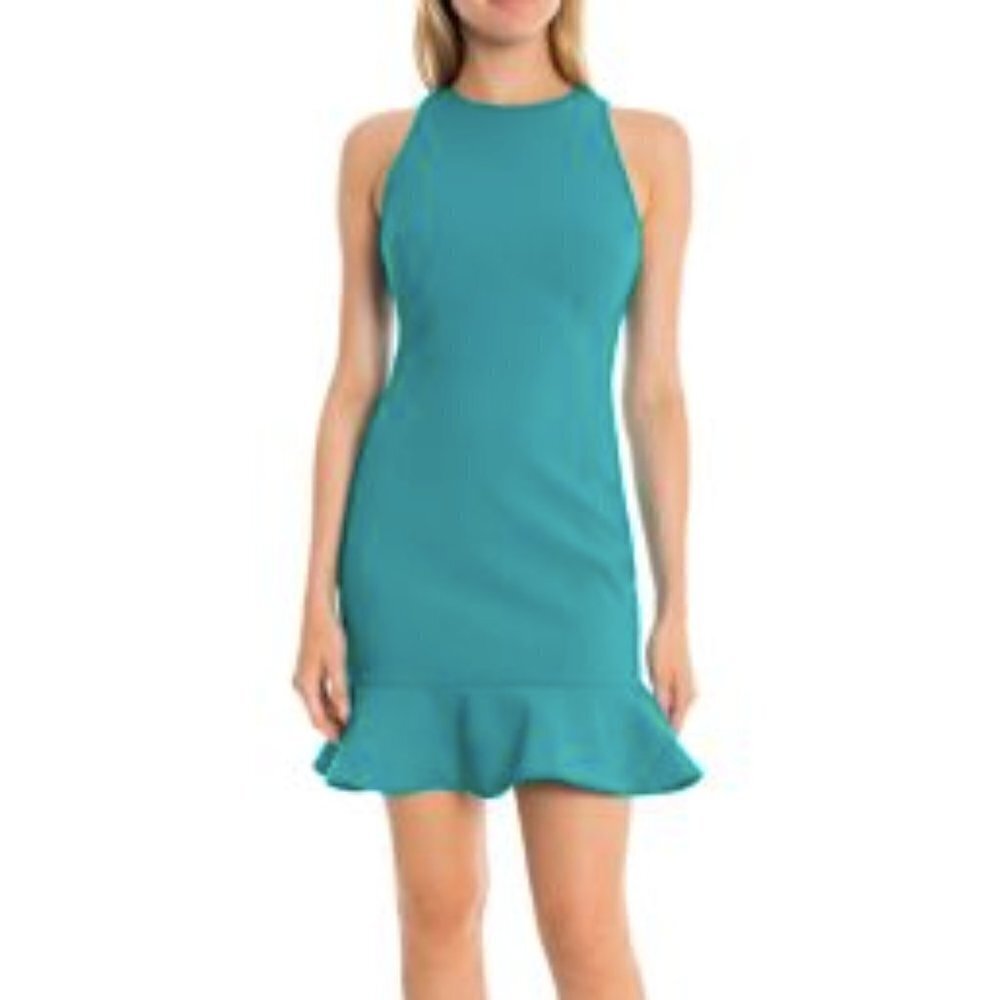 Likely Beckett‎ Flared Sheath Dress in Teal sz 4